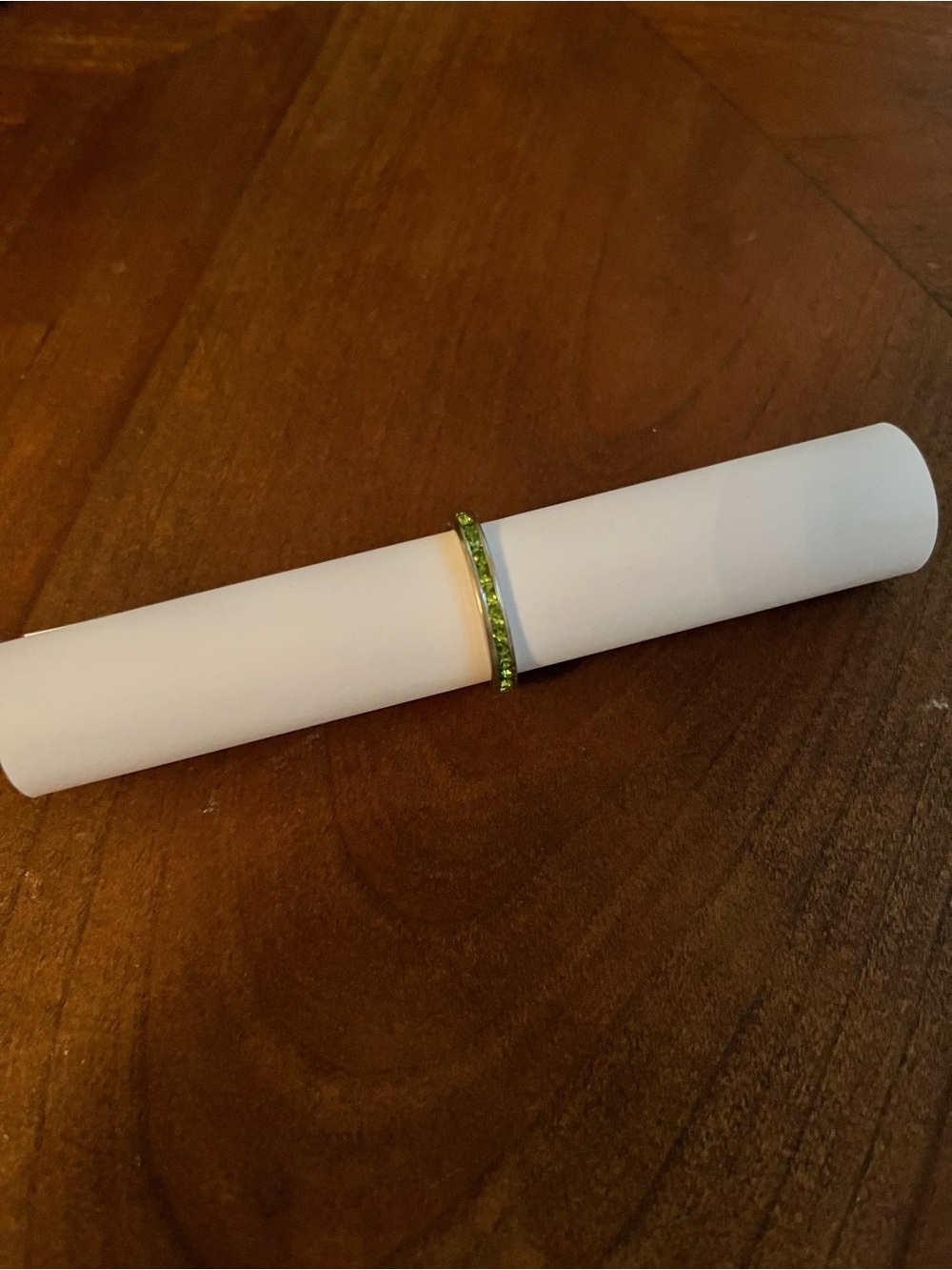 Sterling silver green stone ring